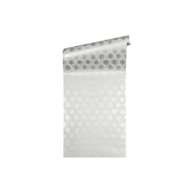 Papier peint texturé non tissé, Gris / ivoire