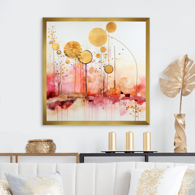 «The Way To Grace», art mural sur toile géométrique moderne rose I