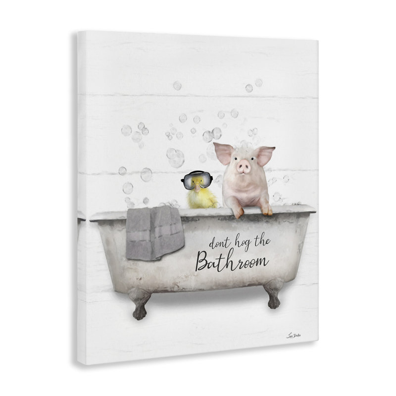«Don't Hog Bathroom» par Lori Deiter, H 20 po x l 16 po