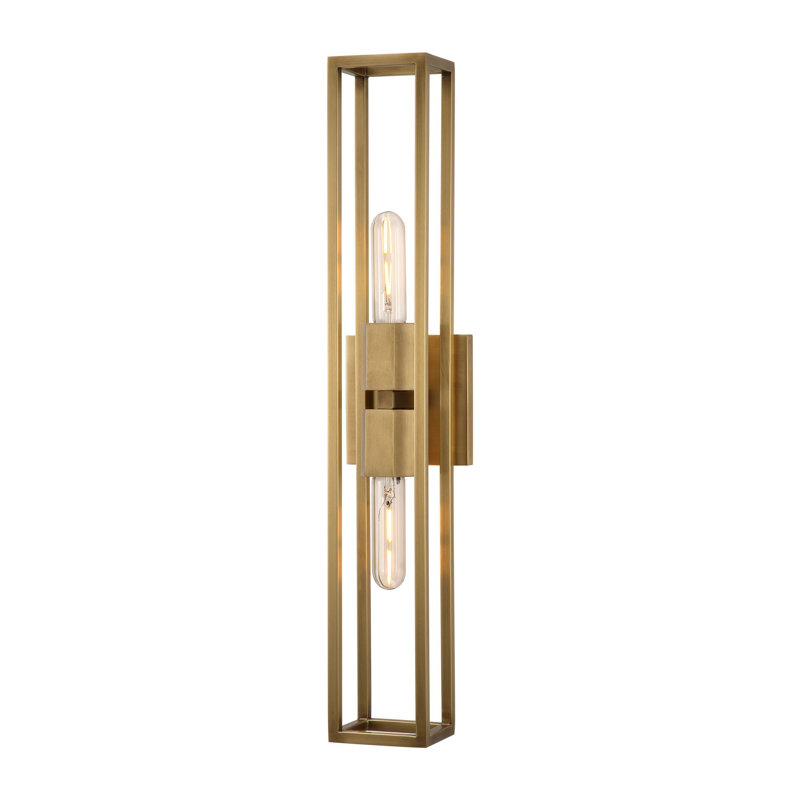 Altero Flush Mounted Sconce, Vintage Brass