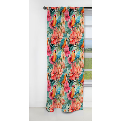 Tropic Dreams - Motif tropical - Rideau floral - Rideau occultant floral - 1 panneau