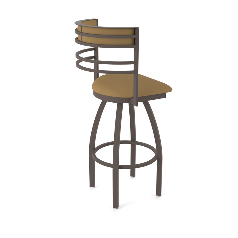 Hunter Swivel Stool, Vinyle - Canter, Bronze, Tabouret de comptoir (siège d'une hauteur de 25 p