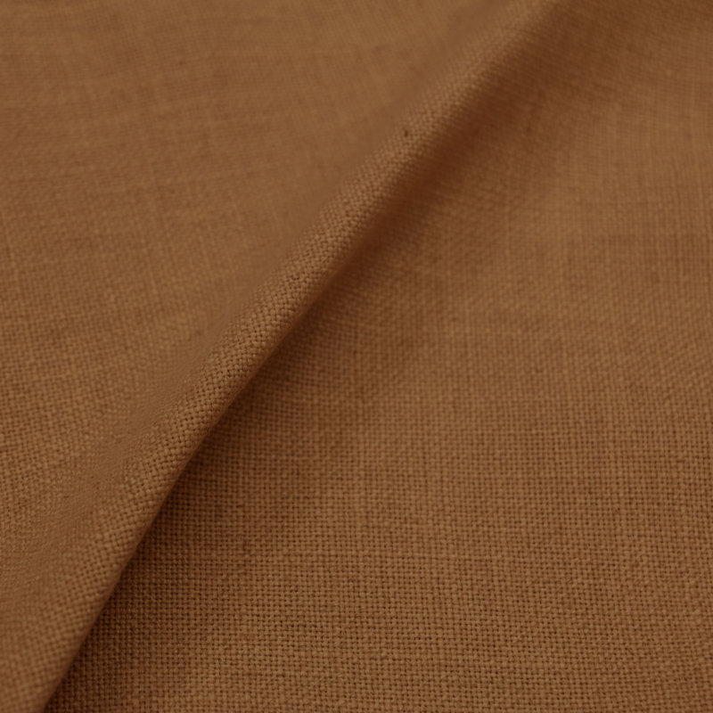 Lit plateforme tapissier Anouschka, Double, Textured Amber Linen