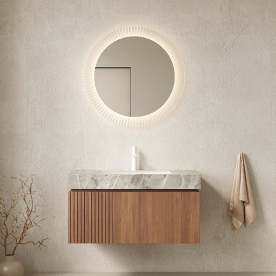 Luxstone Modern Luxury Vanity with Sintered Stone Countertop and Ceramic Basin
