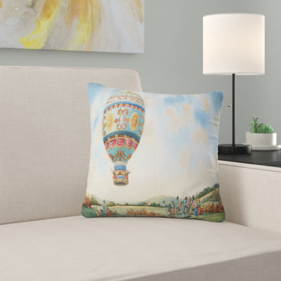 Oreiller D'illustration De Ballon D'air Chaud Abstract