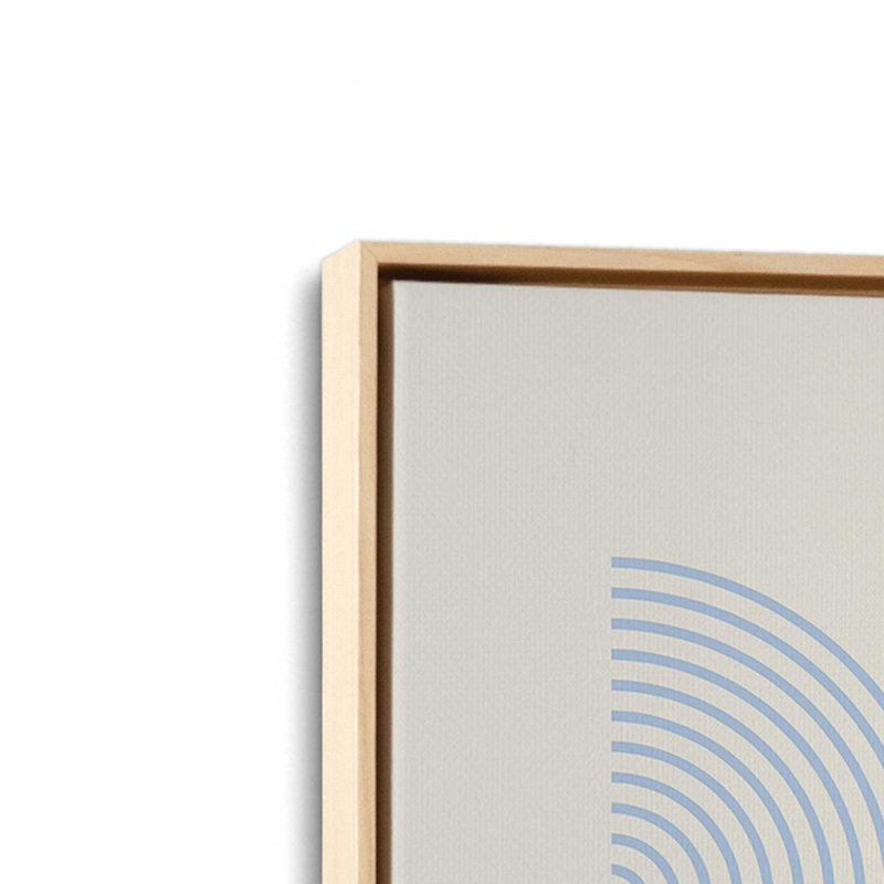 Affiche de composition Bauhaus, H 30,75 po x l 20,75 po, Beige/bleu, Cadre américain en érable flottant