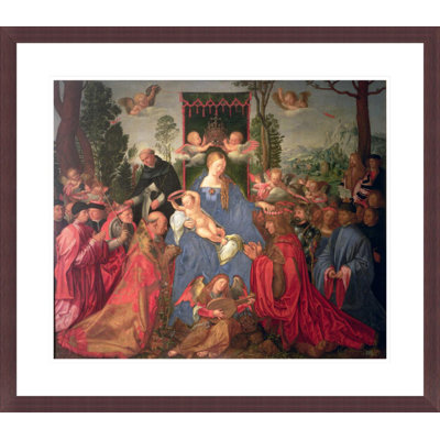 Guirlande de roses, retable par Albrecht Dürer, impression giclée sur cadre