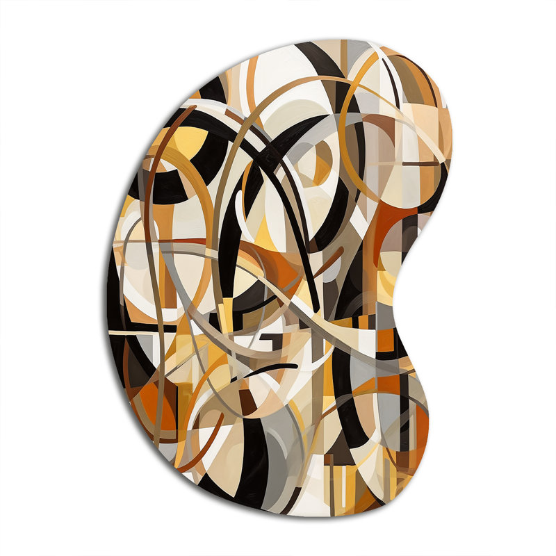 «Mid Century Artistic Transformations I», reproduction de sculpture murale asymétrique en métal de forme abstraite Mid-Century