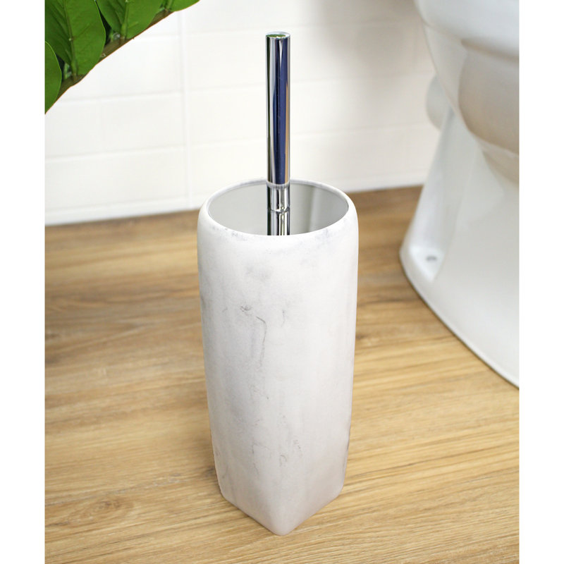 Cvetko Free-Standing Toilet Brush and Holder, White