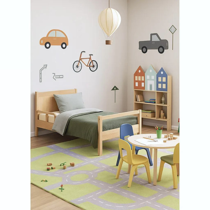Millwood Authentic Hand-Tufted Handmade Gray, White & Green Modern Educational Street Map Wool Area Rug