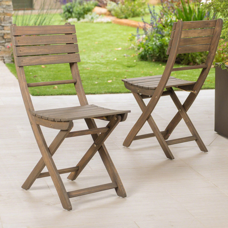 Outdoor Acacia Wood Chair, Gray