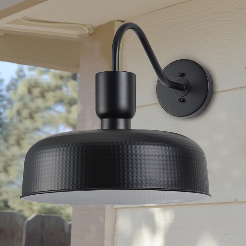 1-Light matte black circular dimmable wall lamp, Matte Black