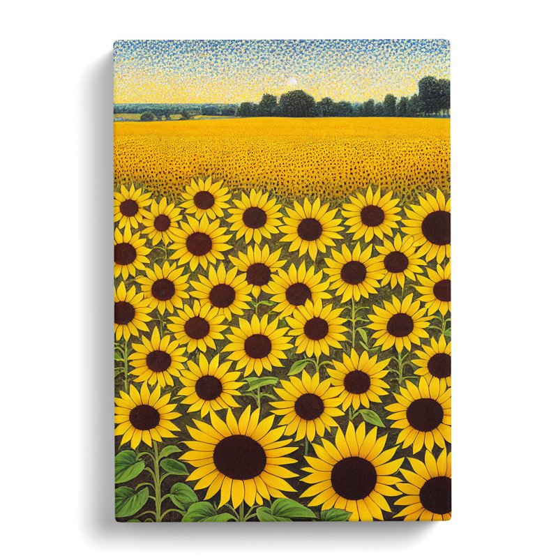 Wolfhurst Sunflower Field Pointillism - Wrapped Canvas, 76cm H x 50cm W x 3cm D
