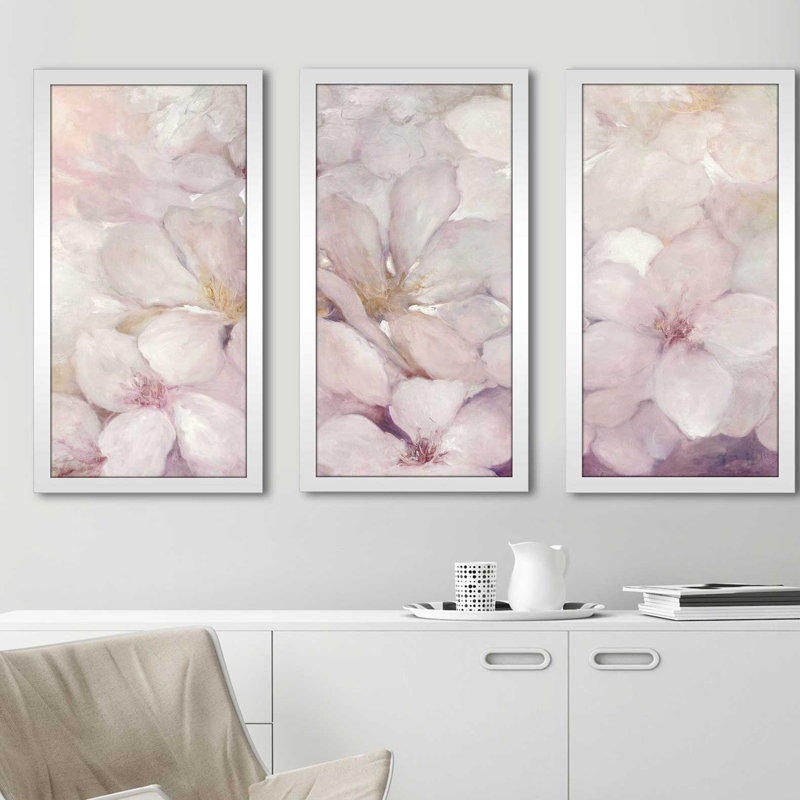« apple fleurs », reproduction d’art sur plusieurs acryliques, L 40,5 po x H 25,5 po x P 1 po