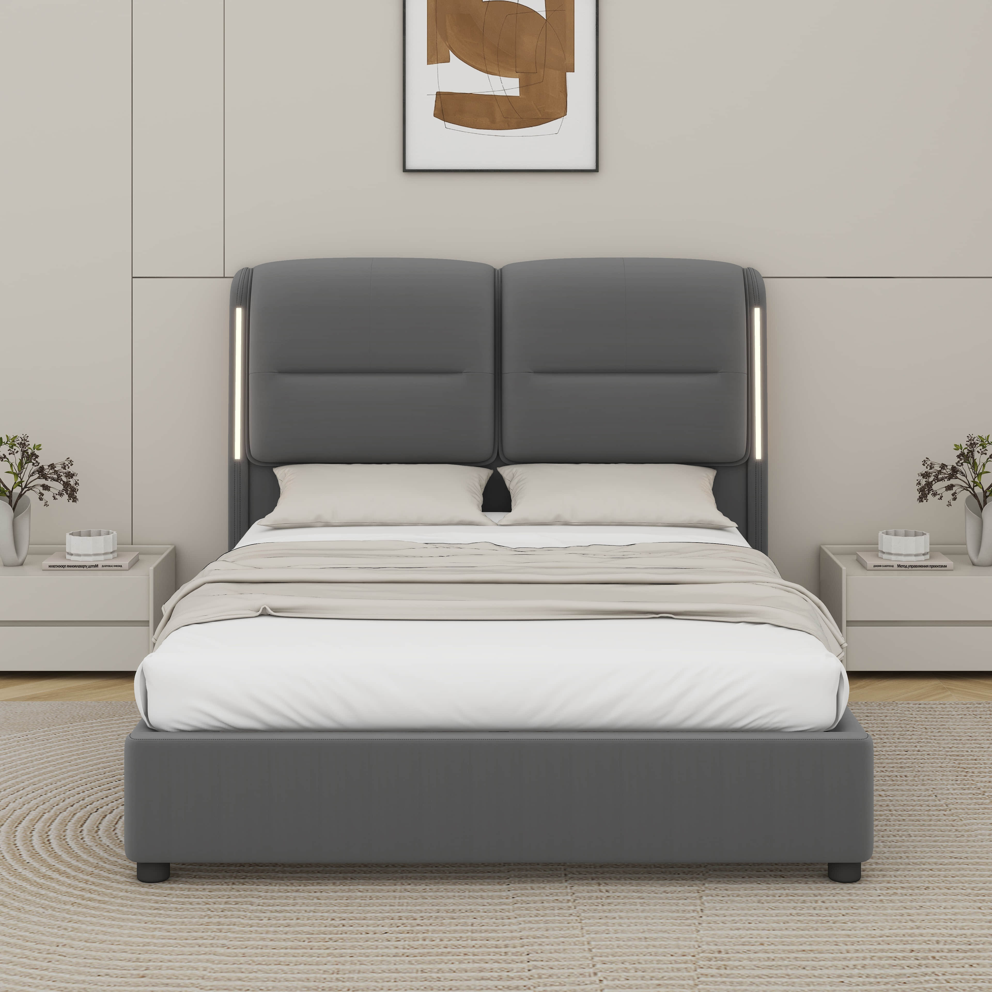 Ivy Bronx Queen Size Upholstered Hydraulic Platform Bed With Lift Up ...
