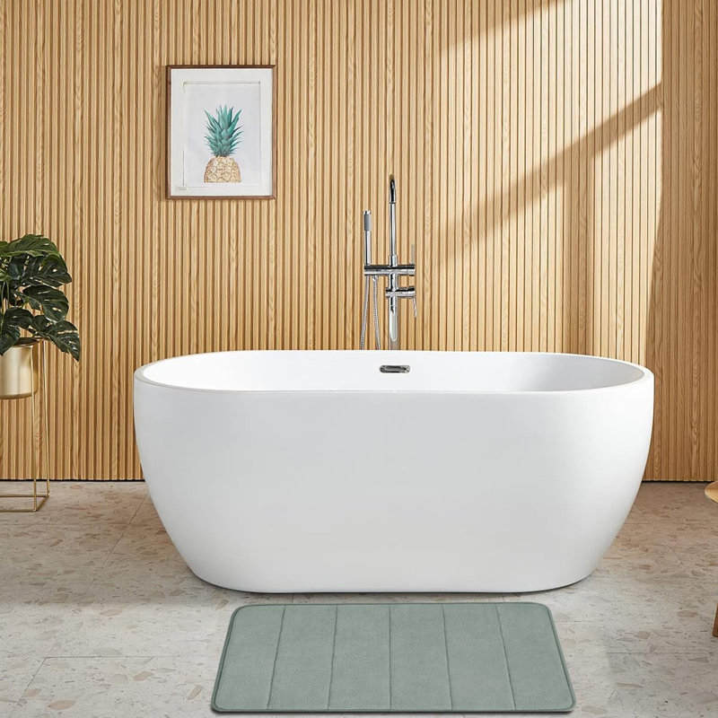 Tapis pour salle de bain Yorlei, Gris clair