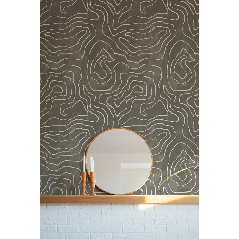 Elevation - Wallpaper, Soft Black, Premium Paper