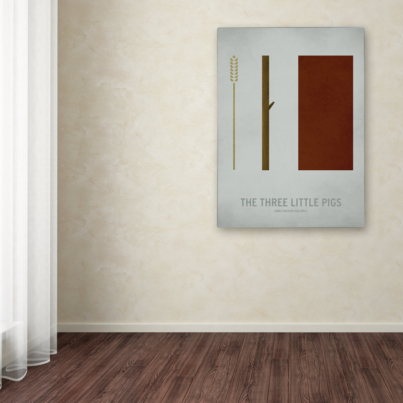 « trois little porc », art sur toile, H 47 po x l 35 po x P 2 po