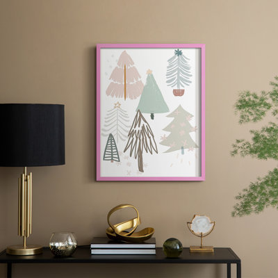 Arbre de Noël, collection de croquis B, reproduction encadrée - bois massif