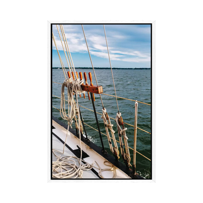Charleston Sailboat IV by Bethany Young - Print on Canvas, 101.6cm H x 66.04cm W x 3.81cm D, White Framed
