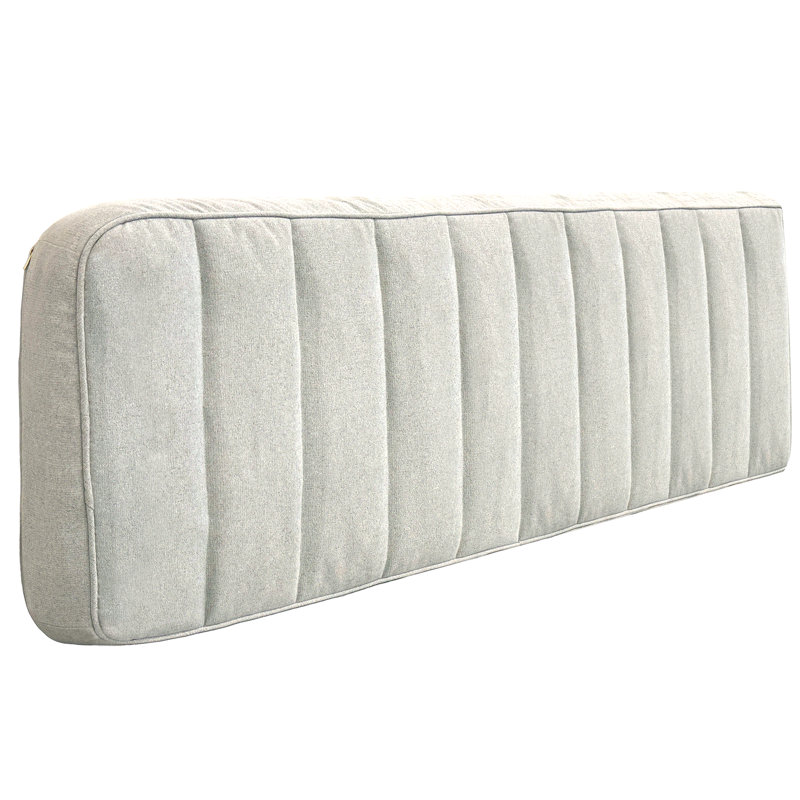Upholstered, Assembly-Free Cashmere Yarn-Dyed Linen Headboard Compression, Beige, Queen