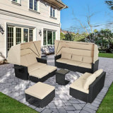 8 - Person Modular Patio Conversation Sets with Cushions