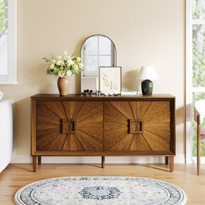Farmhouse Credenza, Sideboard with Adjustable Shelves, Storage Cabinet for Living Room, Kitchen