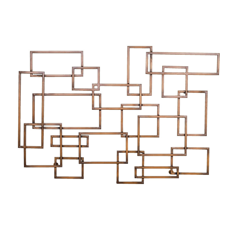Burnished Geometric Industrial Wall Sculpture