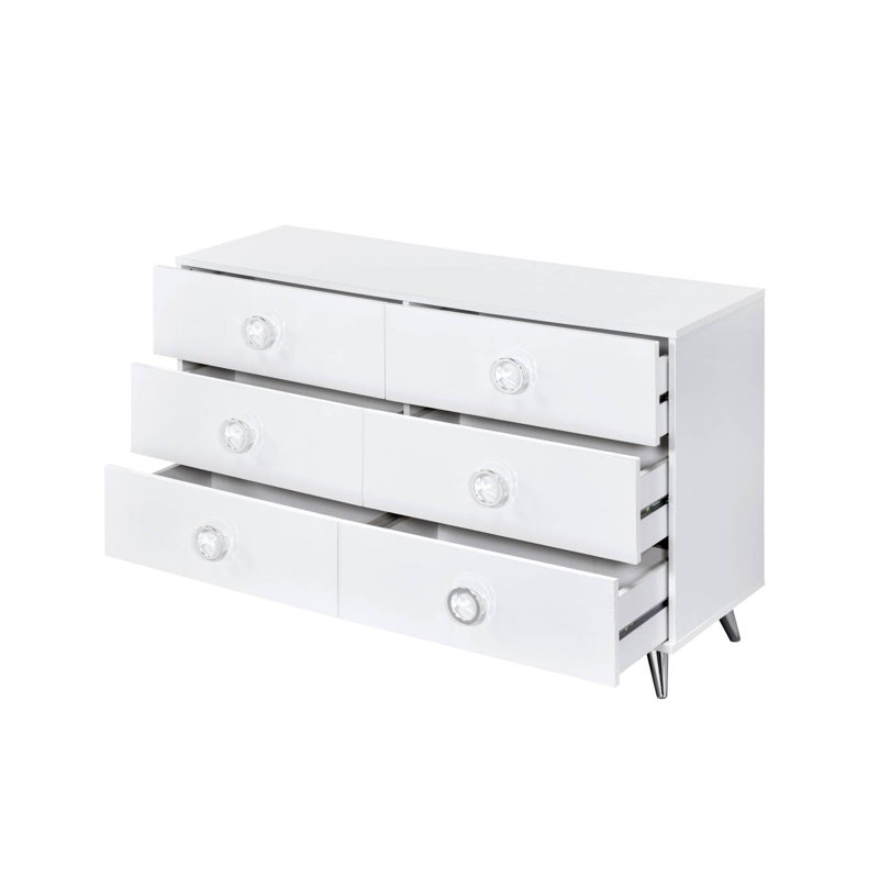 Commode avec finition blanche pour chambre à coucher