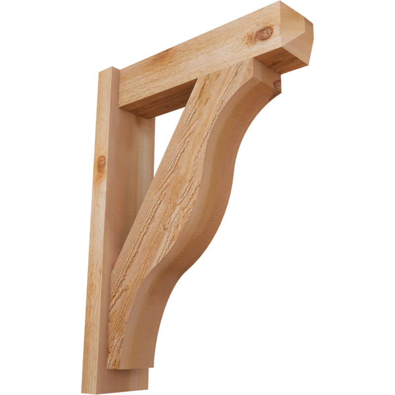 Persienne en bois rustique Funston Craftsman, P 22 po x H 30 po, Cèdre rouge de l'Ouest de 6 po (sciage brut)