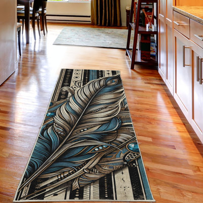 Machine Printed 229cm X 79cm Area Rug