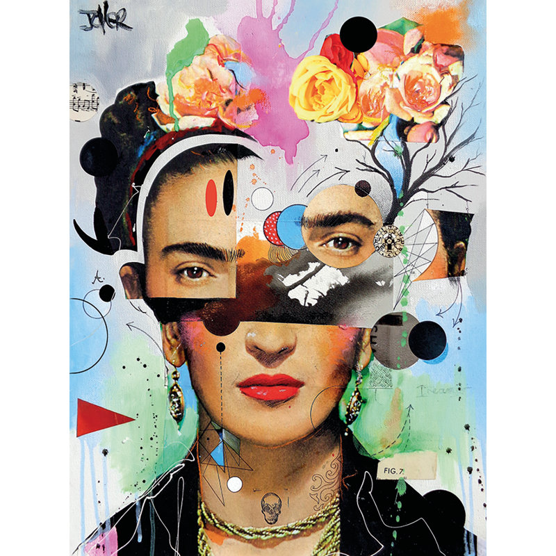 Kahlo Anaylitica by Loui Jover - Print, 80cm H x 60cm W x 3.1cm D, Canvas