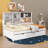Charming Twin-Sized Daybed With Integrated Shelves, Chalkboard Design, And Pull-Out Trundle Bed