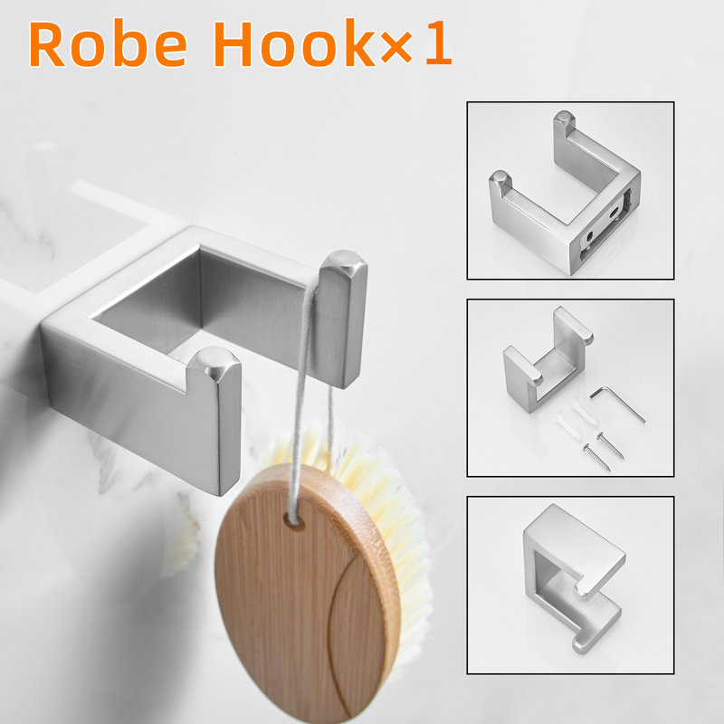 Wall Mounted Towel Hook, Brushed Nickel