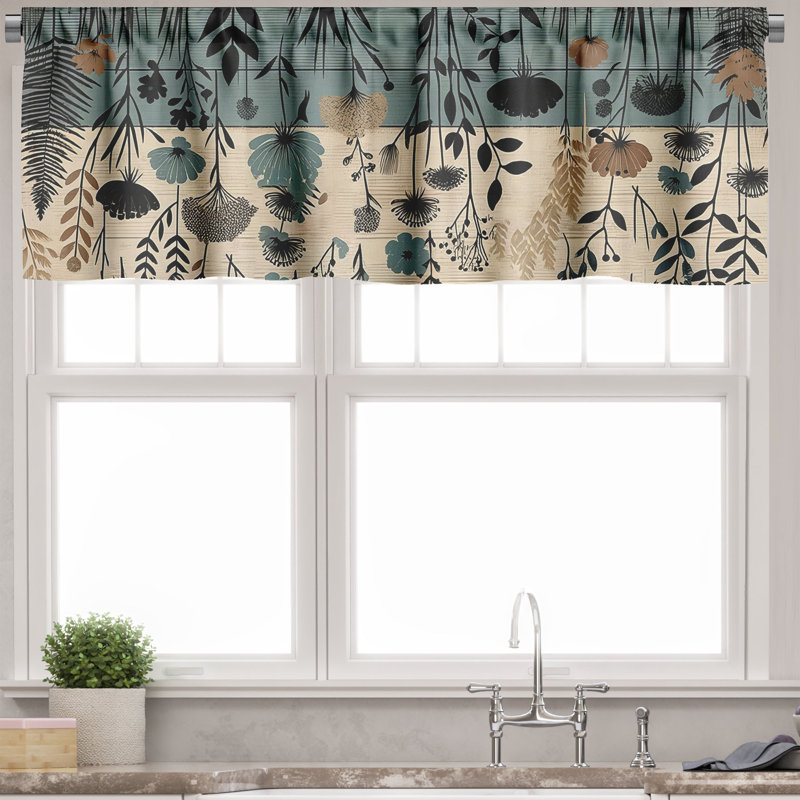 Floral Tailored Window Valance, 54" W x 12" L