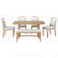 Ensemble de table de salle à manger 6 pièces, table de cuisine de ferme avec 4 chaises rembourrées et 1 banc, sièges pour 6, ensemble de salle à manger rectangulaire pour la salle à manger, cuisine-1997128958