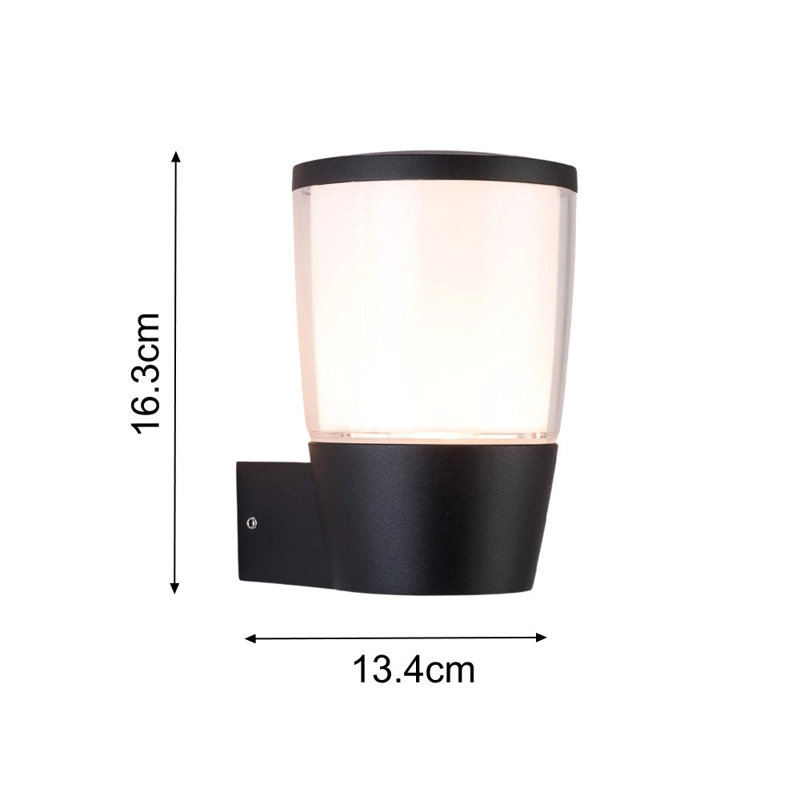 Canonsburg 16.3cm H Outdoor Armed Sconce, Black