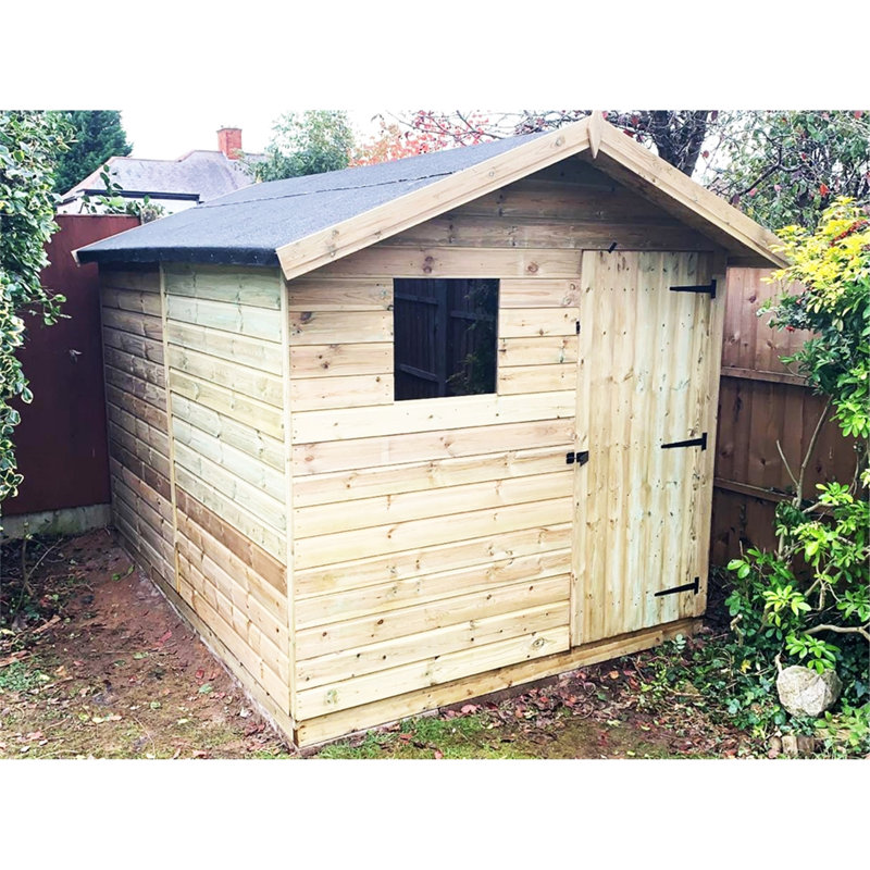 Raulson 8 ft. W x 10 ft. D Solid Wood Garden Shed
