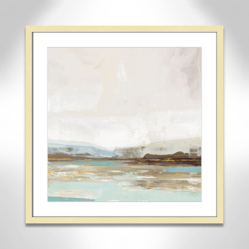 «Vibrance of Blue Print» par Allison Pearce, Doré, H 23,5 po x l 23,5 po