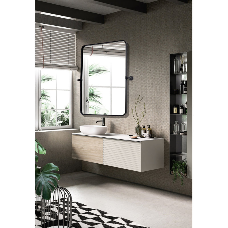 Belfield Metal Wall Mirror, Black, 24" x 32"