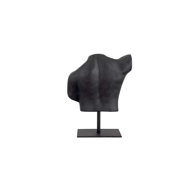 Victor Cast Alumiinum Sculpture Aged Black, Black