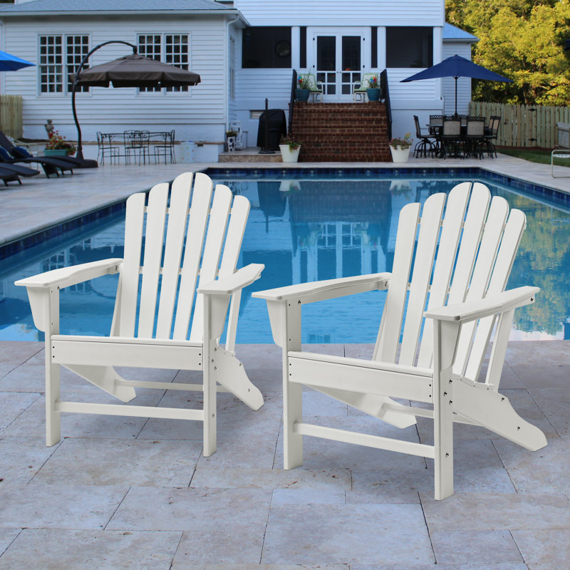 Chaise Adirondack en plastique Byrge, Blanc