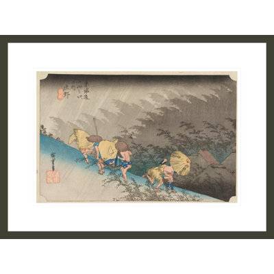 Shôno: la pluie battante par Utagawa Hiroshige - estampe numérique encadrée