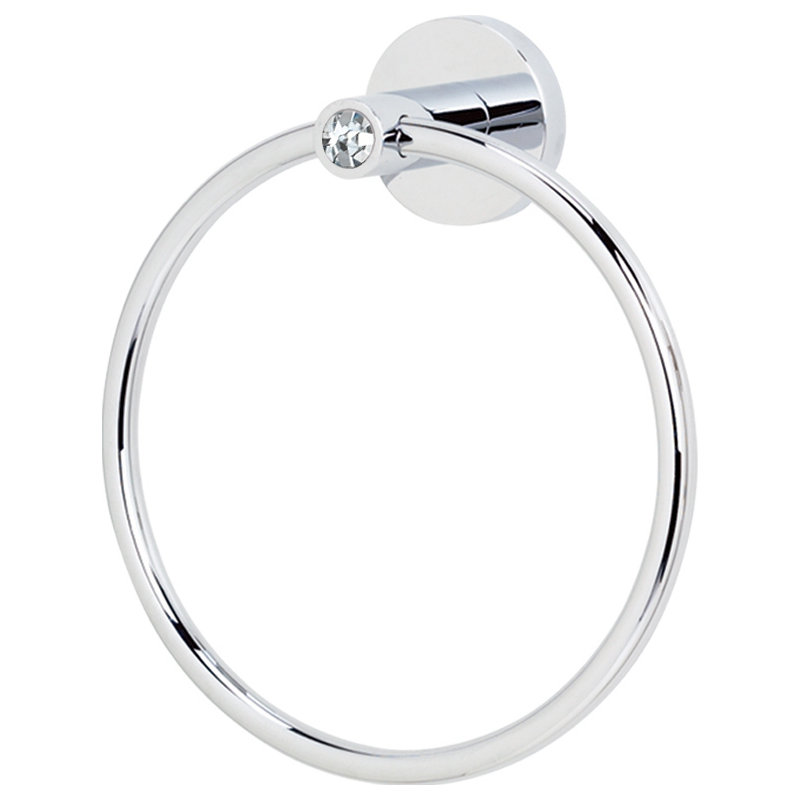 Swarovski Crystal Wall Mounted Towel Ring, Polished Chrome
