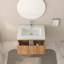 Meuble-lavabo mural 30 po avec lavabo, meuble-lavabo mural flottant avec finition intégrée-121843348