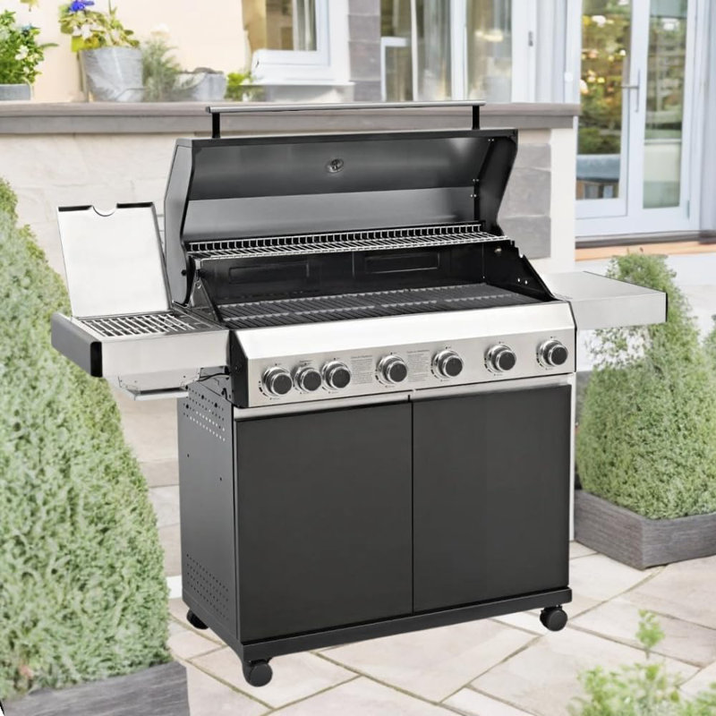 COSMOGRILL 6 - Burner Freestanding 83597.48 BTU BTU Gas Grill with Side Burner and Cabinet