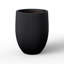 Grand pot à fleurs rond en béton noir mat 17 po avec trous de drainage, intérieur amélioré-1555961576
