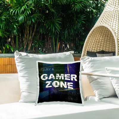 Coussin extérieur Stupell Industries Gamer Zone
