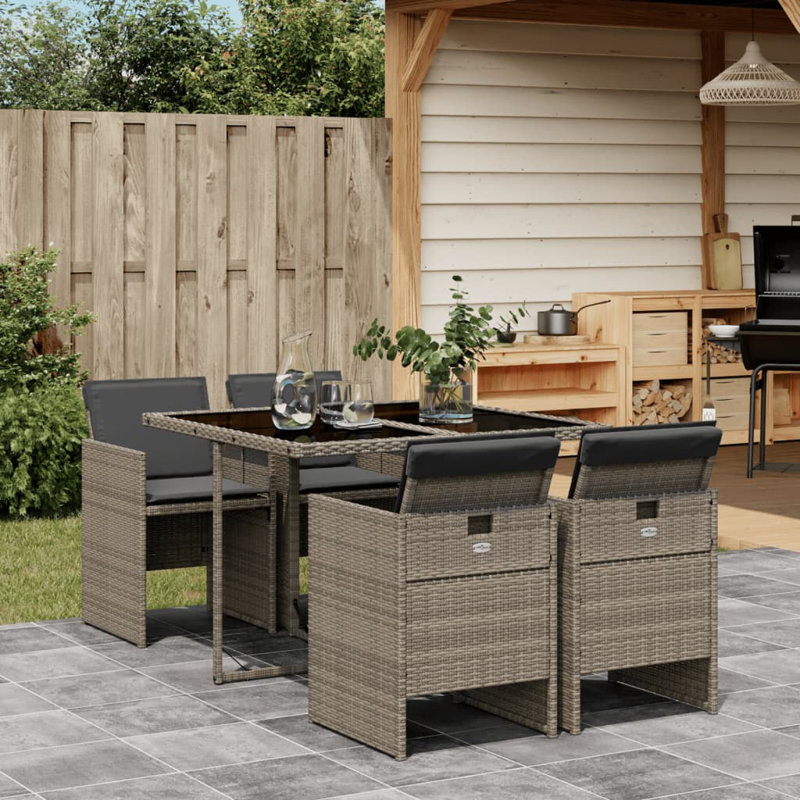 Ensemble repas avec coussins Hokku Designs, Gris, Gris, 4