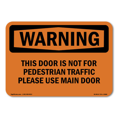 Door Not For Pedestrian Traffic Use Main Decal Set of 10 5" X 3.5"